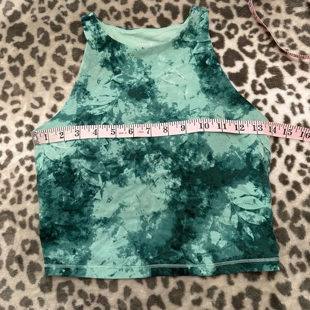 NWOT Old Navy Active PowerChill Longline Sports Bra in Teal Tie Dye Size Small - Picture 16 of 17
